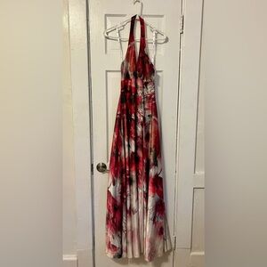 DB Studio David’s Bridal A-line Floor Length Floral Formal Dress with Slit